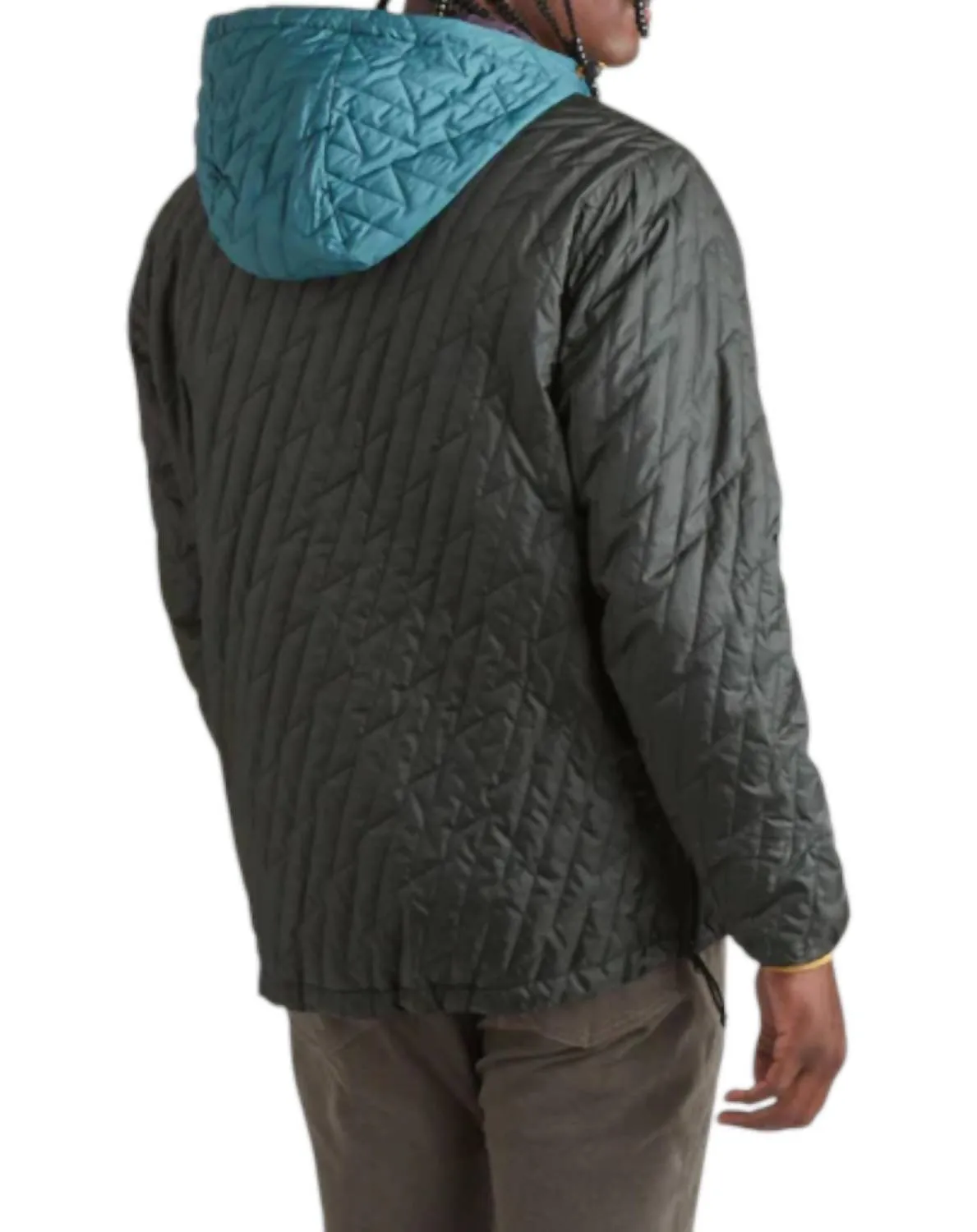 Voltage Quilted Pullover Jacket In Black N' Blue