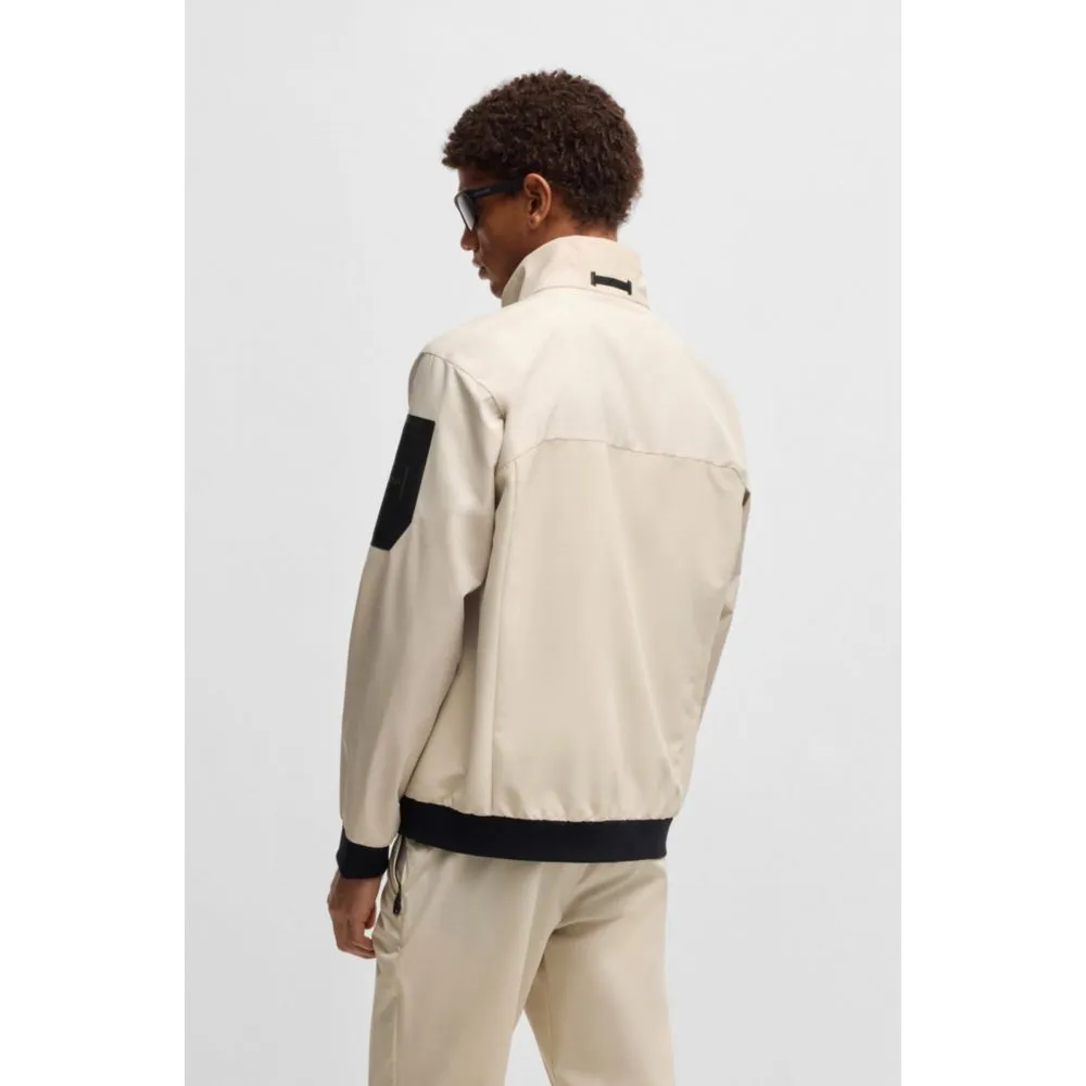 Water-repellent blouson jacket with mesh lining