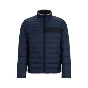 Water-repellent jacket with 3D logo tape
