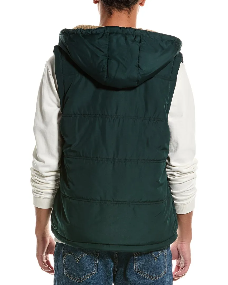 WEATHERPROOF VINTAGE Sherpa-Lined Hooded Puffer Vest