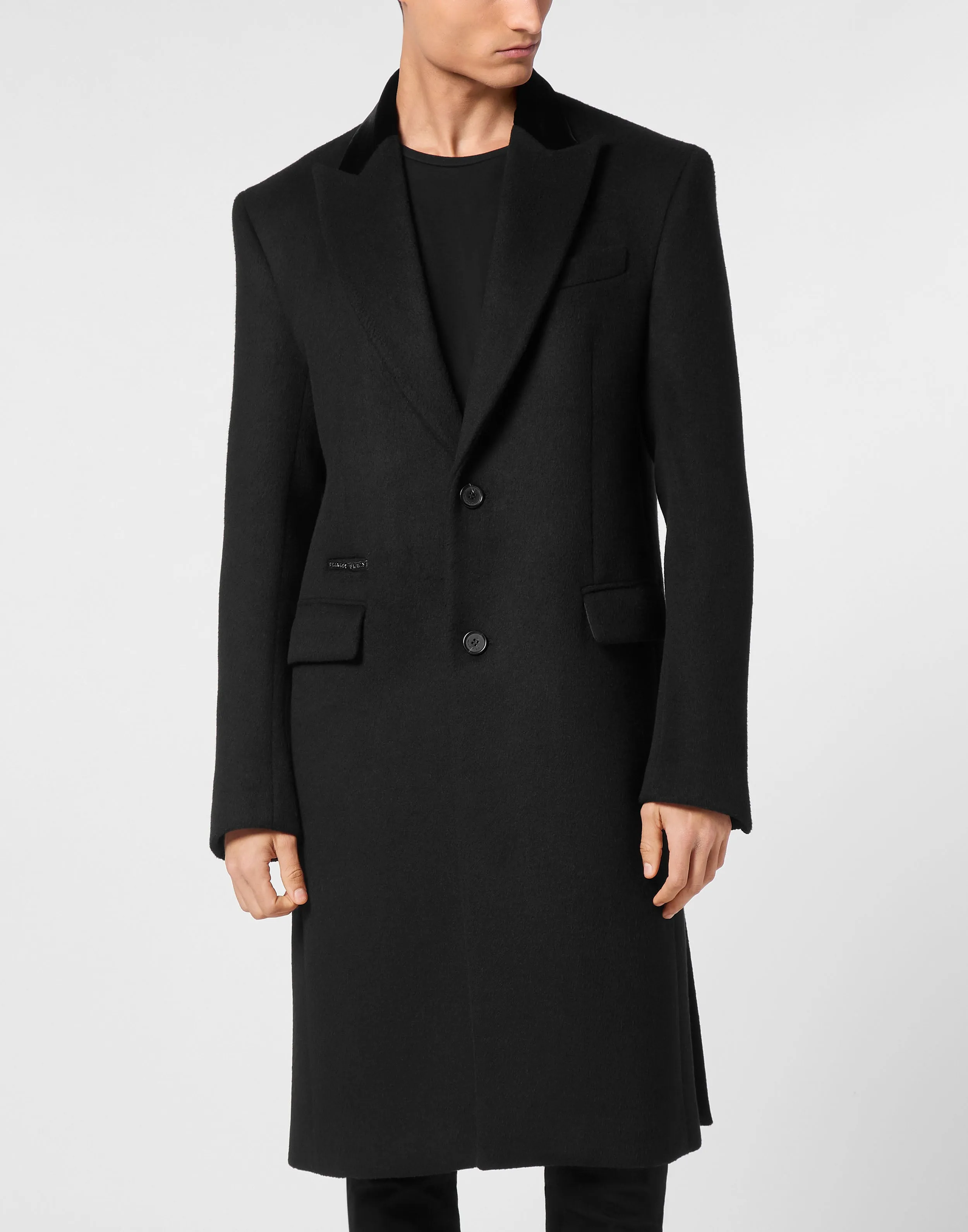 Wool Coat Long Skull&amp;Bones