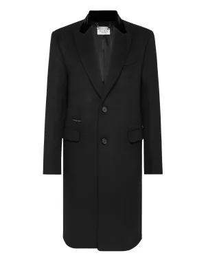Wool Coat Long Skull&amp;Bones