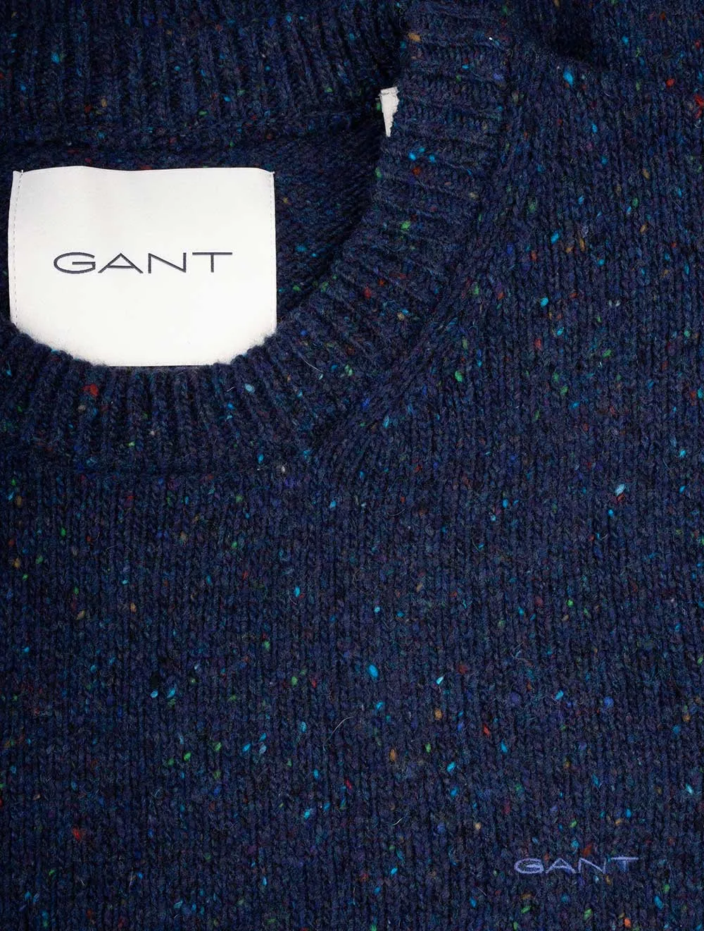 Wool Neps Crew Neck Evening Blue