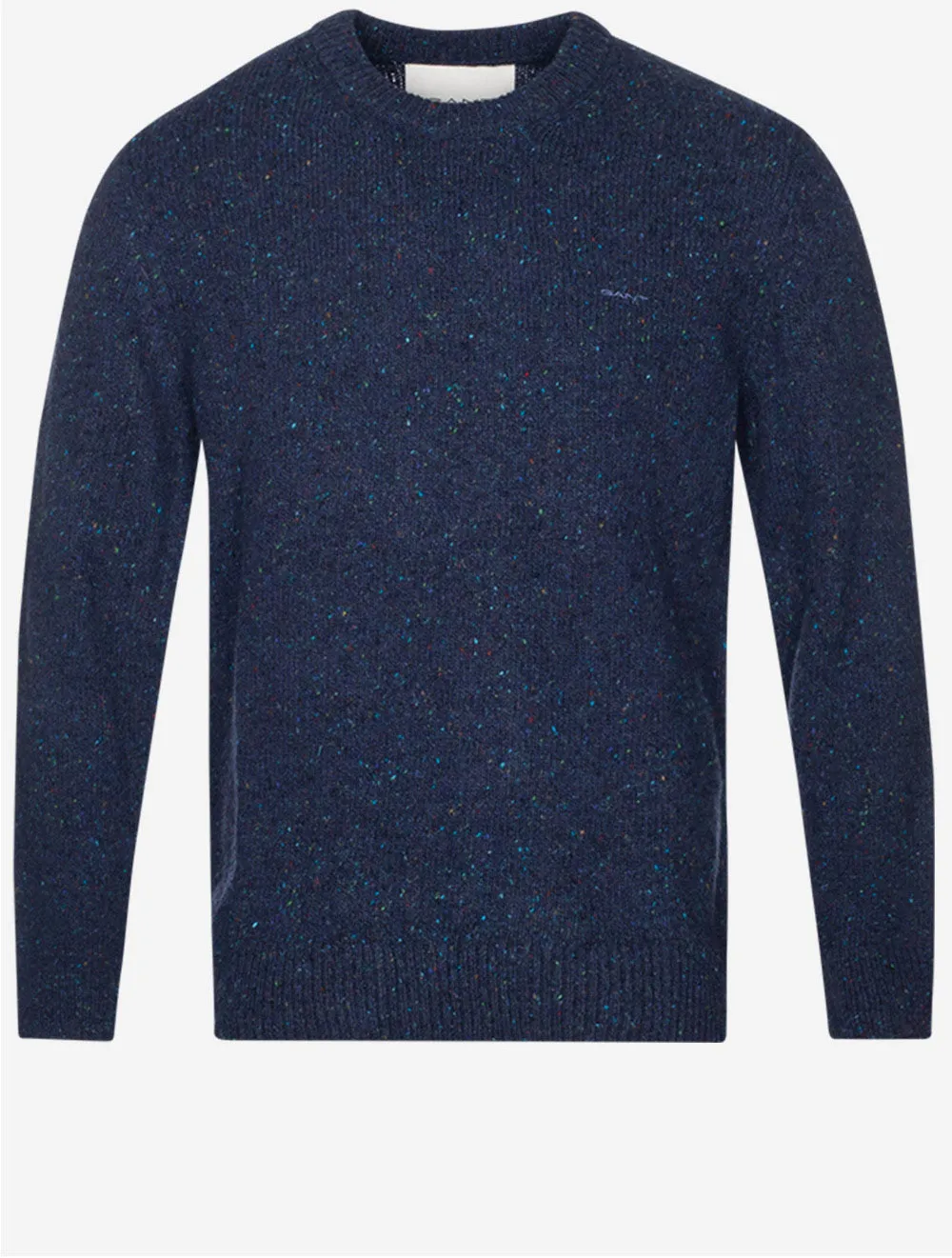 Wool Neps Crew Neck Evening Blue