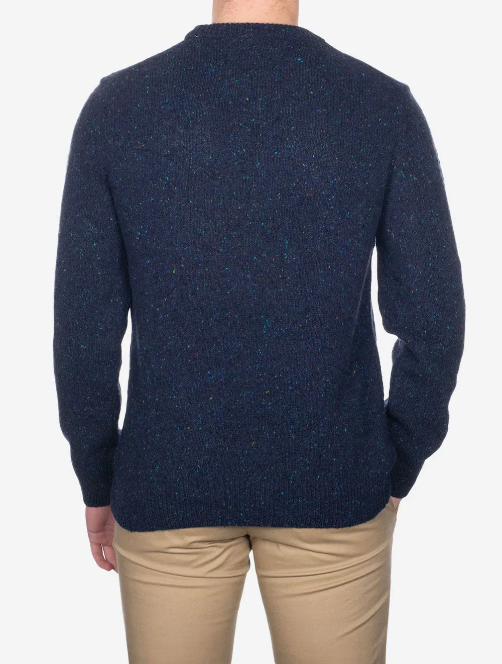 Wool Neps Crew Neck Evening Blue