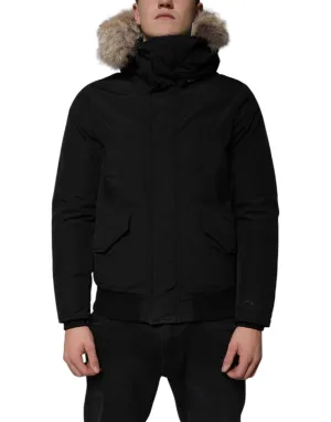Woolrich Hooded Long Sleeves Fur Shearling Coat Men's Jacket (Pre-Owned)