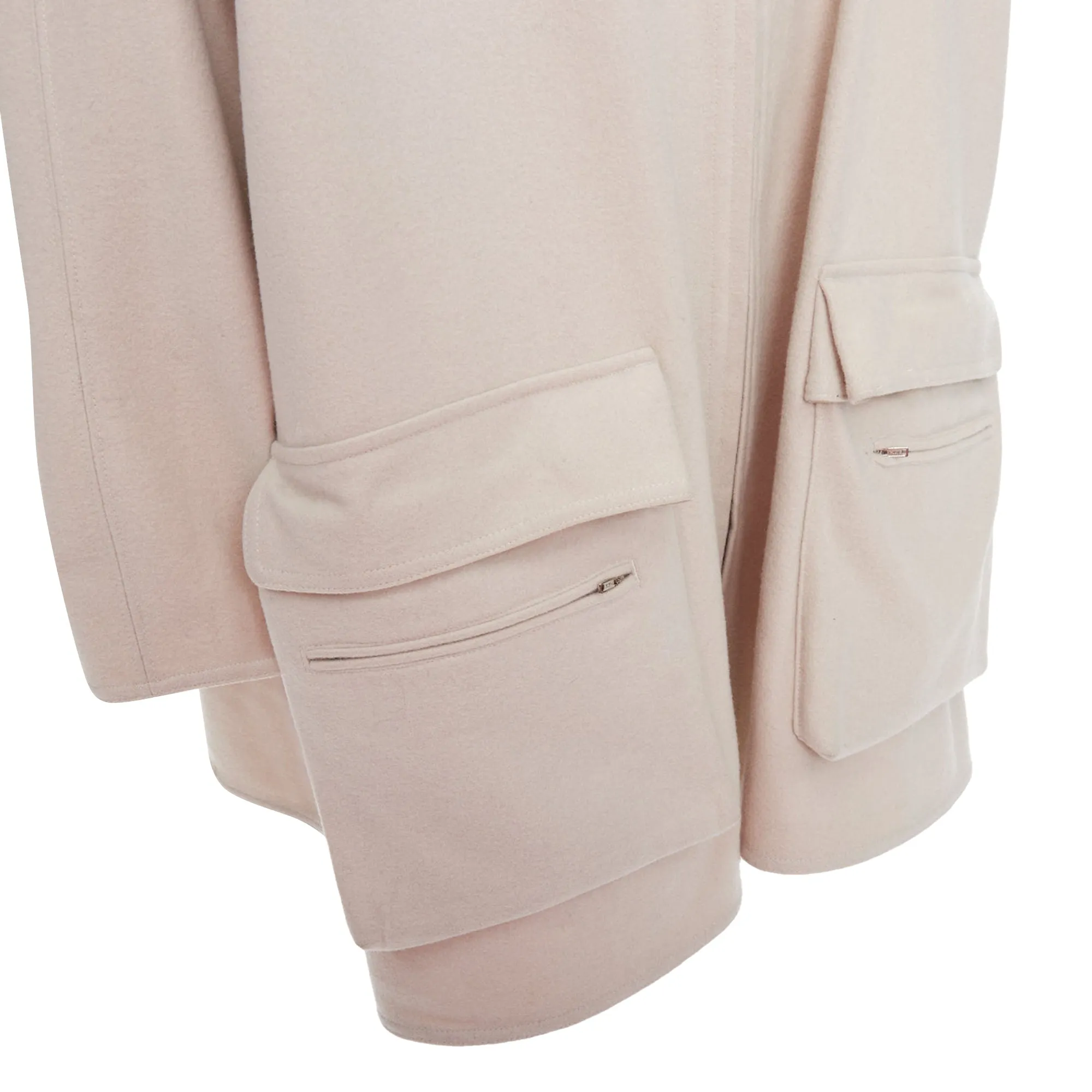 Yohji Yamamoto Wooly Pocketed Zip Up Boxy Coat
