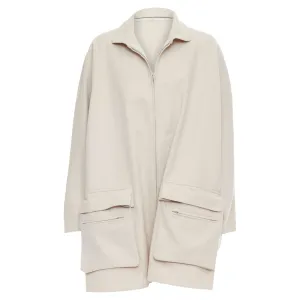 Yohji Yamamoto Wooly Pocketed Zip Up Boxy Coat